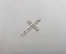 Load image into Gallery viewer, 925 Sterling Silver Plain Rectangular Hole Cross Pendant 1 Inch Tall (25mm)
