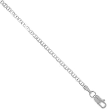 Load image into Gallery viewer, 925 Sterling Silver Anklet Anchor Chain Flat Mariner Link Bracelet 2.1mm 9"-10"
