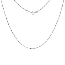 Load image into Gallery viewer, 925 Sterling Silver Twisted Serpentine Chain Necklace Diamond Cut 1.3mm 16"-22"
