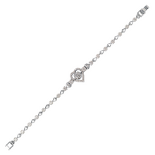 Load image into Gallery viewer, Authentic 14K White Gold 15 Anos Years CZ Gem Heart Bracelet Quinceañera Gift

