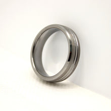 Load image into Gallery viewer, Tungsten Carbide Convex Groove Satin Finish Beveled Edge Wedding Band Ring 6mm
