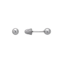 Load image into Gallery viewer, 14K Yellow or White Gold 2mm Wide Ball Stud Earrings Screw Back High Quality
