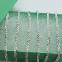 Load image into Gallery viewer, 925 Sterling Silver Spiga Wheat Chain Necklace Bracelet Men Women 2mm 7" to 30"
