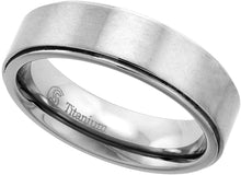 Load image into Gallery viewer, 6mm Titanium Pipe Cut Wedding Band Ring Beveled Edges Brushed Finished Size 7-14
