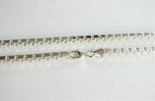 Load image into Gallery viewer, Sterling Silver Box Chain Necklace Bracelet Men Women 0.7mm~4.6mm Size 7"-36"
