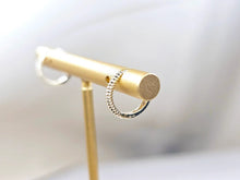 Load image into Gallery viewer, 14K Yellow Gold Rope Lined Huggies Hoop Earring Latch back for Women Lady
