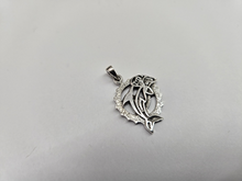 Load image into Gallery viewer, 925 Sterling Silver Round Dolphin Cutout Pendant 7/8 Inch (22mm) Tall
