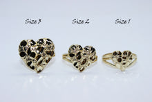 Load image into Gallery viewer, 10K Yellow Solid Gold Heart Nugget Ring 3 sizes
