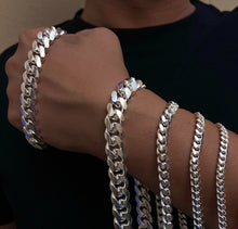 Load image into Gallery viewer, 925 Sterling Silver Miami Cuban Link Chain Necklace Bracelet 8mm~19mm All Sizes
