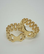 Load image into Gallery viewer, 10K Yellow Gold Rectangular Brick Ring 8.2mm 10mm Band for Man Size 6.5 to 10.5
