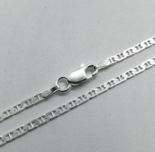 Load image into Gallery viewer, 925 Sterling Solid Silver Italy Flat Mariner Link Chain Necklace Bracelet 3.7mm
