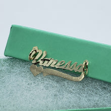 Load image into Gallery viewer, 10K Solid Yellow Gold Handmade Personalized Custom Name Pendant Charm with Heart
