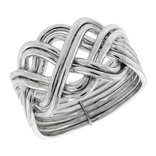 Load image into Gallery viewer, 925 Sterling Silver 8Piece Braided Celtic Loop Design Puzzle Ring Band 16mm 5~13
