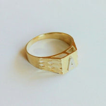 Load image into Gallery viewer, 10K Yellow Gold Alphabet Letter Initial Ring Diamond Cut High Quality Size 4 ~ 8
