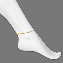 Load image into Gallery viewer, 14K Two Tone Gold Bead Rolo Chain Bracelet Anklet Diamond Cut 2mm Link 7" 10"
