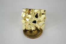 Load image into Gallery viewer, Authentic 10K Yellow Real Gold Nugget Extra Large Heavy Men Ring Sizes 10-15
