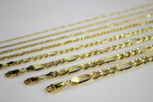 Load image into Gallery viewer, 10K REAL YELLOW GOLD 2mm ~ 8.5mm Figaro Chain Pendant Necklace 16" ~ 30"
