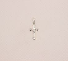 Load image into Gallery viewer, 925 Sterling Silver Dainty Pewter Budded Crucifix Cross Pendant
