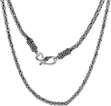 Load image into Gallery viewer, 3mm Sterling Silver Round BYZANTINE Chain Necklace Bracelet Antiqued Finish
