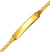 Load image into Gallery viewer, 14K Yellow Gold Baby ID Bracelet Curb X-Light 5mm ID 2.5mm Chain 6" Engraving
