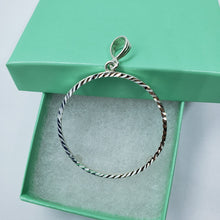 Load image into Gallery viewer, Sterling Silver Bezel 38mm Prong Back Diamond Cut Fit Mexican Olympic One Dollar
