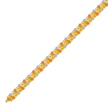 Load image into Gallery viewer, 14K Tri Color Gold Faceted Diamond Cut Bracelet 9mm 7" Chain Brazalete tricolor
