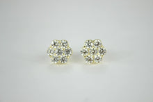 Load image into Gallery viewer, Authentic 10K Gold Flower with CZ Stud Earrings [3 Sizes]

