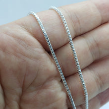 Load image into Gallery viewer, 925 Sterling Silver Franco Chain Necklace Square Link Italy 1.5mm-2.5mm 16"-36"

