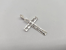 Load image into Gallery viewer, 925 Sterling Silver Plain Rectangular Hole Cross Pendant 1 Inch Tall (25mm)
