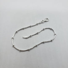 Load image into Gallery viewer, Sterling Silver Snake Chain Station Necklaces Bracelets Italy 1mm, Size 7"-30"
