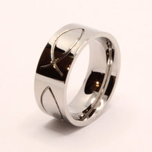 Load image into Gallery viewer, Stainless Steel Ichthus Christian Jesus Fish Symbol Wedding Band Ring 8mm
