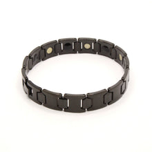 Load image into Gallery viewer, Tungsten Carbide Black Hexagon Faceted Magnetic Therapy Bracelet, 1/2 Inch Wide
