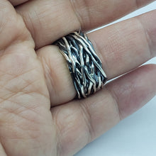 Load image into Gallery viewer, 925 Sterling Silver Solid Heavy Wrapped Wire Ring High Quality 12mm Size 6-10
