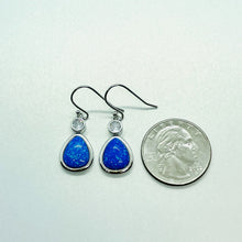 Load image into Gallery viewer, Sterling Silver Sythetic Opal Dangling Earrings
