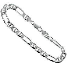 Load image into Gallery viewer, 925 Sterling Silver Beveled Edge Figarucci Link Chain Necklace 8mm 7" to 30"
