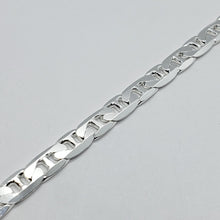 Load image into Gallery viewer, 925 Sterling Solid Silver Italy Flat Mariner Link Chain Necklace Bracelet 7.2mm
