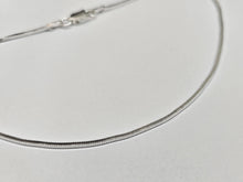 Load image into Gallery viewer, 925 Sterling Silver Thin Square Snake Chain Anklet 1mm Italy, 9" to 10"
