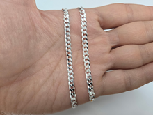 Load image into Gallery viewer, 925 Sterling Silver Beveled Flat Curb Cuban Link Chain Necklace 4.5mm 7" to 30"
