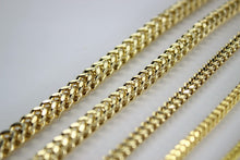 Load image into Gallery viewer, 10K Yellow Gold Hollow Franco Necklace Chain Box Link Men Women 1.5mm~4mm 16~36"

