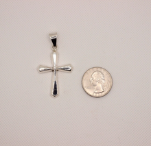 Load image into Gallery viewer, 925 Sterling Simple Beveled Edge Rhombus-Shape Cross Pendant
