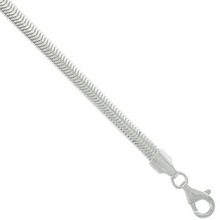 Load image into Gallery viewer, 925 Sterling Silver Flat Snake Chain Bracelet Italy Men and Women 4.5mm 7" to 8"

