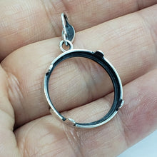 Load image into Gallery viewer, Sterling Silver Penny Bezel 19mm Coins Prong Back Illusion Edge 1 Cent Six Pence
