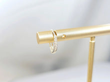Load image into Gallery viewer, 14K Yellow Gold Rope Lined Huggies Hoop Earring Latch back for Women Lady
