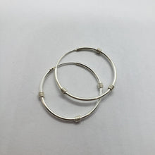 Load image into Gallery viewer, 925 Sterling Silver Bali Style Endless Hoop Earrings 1" Diameter 1mm Thin Tube
