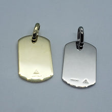 Load image into Gallery viewer, 14K Yellow White Gold Plain Rectangle Pendant Disc Charm High Quality Polished
