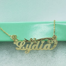 Load image into Gallery viewer, Authentic 14K Solid Yellow Gold Handmade Personalized Custom Name Pendant Letter
