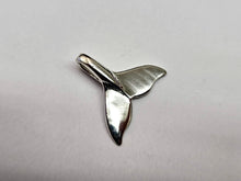 Load image into Gallery viewer, 925 Sterling Silver Plain Whale Tail Pendant Diamond Cut 11/16 Inch (18mm) Tall
