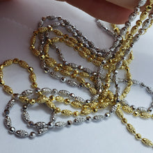 Load image into Gallery viewer, 14k Solid Yellow White Gold D/C Bead Chain Necklace Men Women 2mm / 16" ~ 24"
