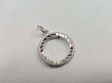 Load image into Gallery viewer, 925 Sterling Silver Rope Edge 3 Cent Piece Coin Bezel 14mm Prong Back
