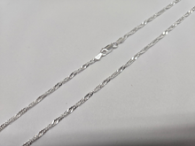 Load image into Gallery viewer, 925 Sterling Silver Twisted Singapore Chain Necklace Diamond Cut 2.2mm 7" to 30"
